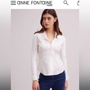 Anne Fontaine Christie Long Sleeved Double Collared T-Blouse